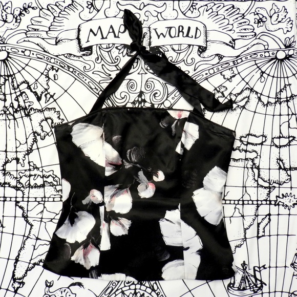 White House Black Market Tops - Black Silky Halter Top